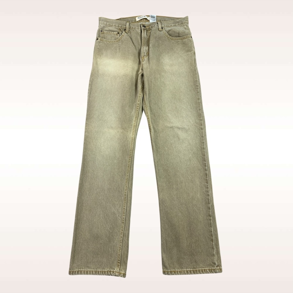 Vintage Levi's 505 Jeans Mens 34x33 Tan Denim Regular Straight Hong‎ Kong Y2K